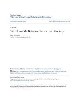 Virtual Worlds: Between Contract and Property