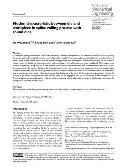 Motion characteristic between die and workpiece in spline rolling