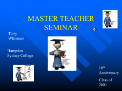 master teacher seminar - Academic Computer Center