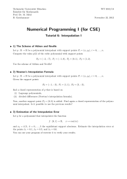 Numerical Programming I (for CSE)