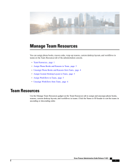 Manage Team Resources