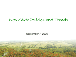 Summary of New State Policies and Trends