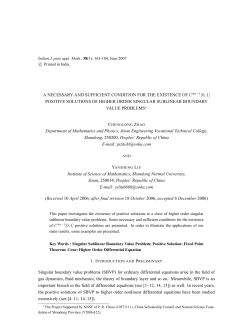 A NECESSARY AND SUFFICIENT CONDITION FOR THE