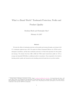 Trademark Protection, Profits and Product Quality