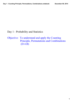 Day 1 - Counting Principle, Permutations, Combinations.notebook