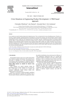 Crisis Situations in Engineering Product Development
