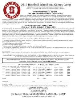 2017 Baseball School and Games Camp