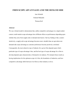 FIRM SCOPE ADVANTAGES AND THE DEMAND SIDE