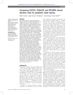 Comparing CATCH, CHALICE and PECARN clinical decision rules