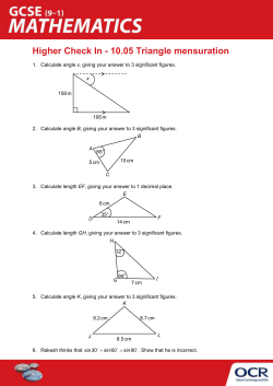 GCSE (9-1) Mathematics Higher Check In - 10.05 Triangle