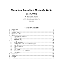 Canadian Annuitant Mortality Table