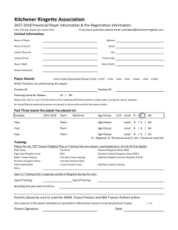 KRA Tryout Player Information Sheet
