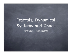 Fractals, Dynamical Systems and Chaos