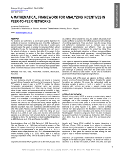 a mathematical framework for analyzing incentives in peer-to
