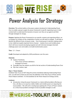 Power Analysis for Strategy