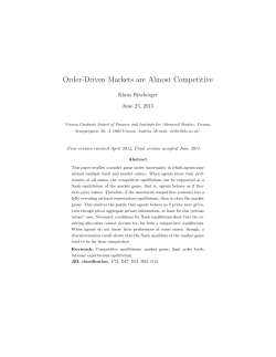 Order-Driven Markets are Almost Competitive