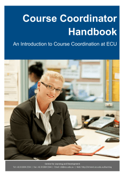 Course Coordinator Handbook - ECU Portal