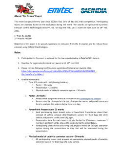 Go-Green Award details for BAJA SAEINDIA 2015