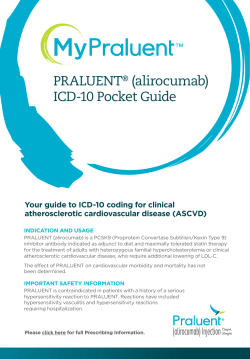 PRALUENT&reg; (alirocumab) ICD