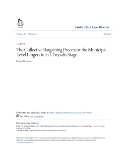 The Collective Bargaining Process at the Municipal Level Lingers in