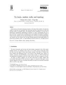 Tie knots, random walks and topology