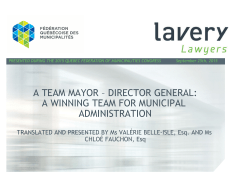 A TEAM MAYOR – DIRECTOR GENERAL: A WINNING TEAM FOR