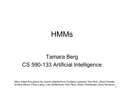 HMMs - Tamara L Berg