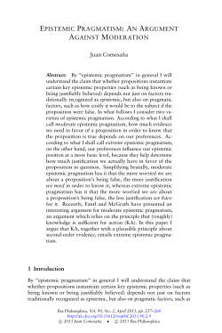 Epistemic Pragmatism: An Argument Against