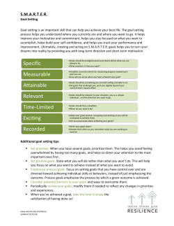 SMARTER Goal Setting Worksheet
