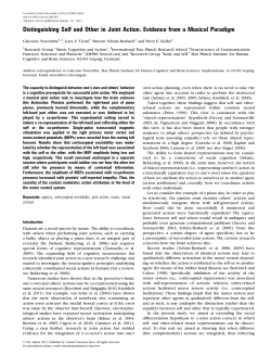 Distinguishing Self and Other in Joint Action