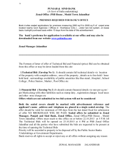 Zonal Office :PSB House , Model Town Jalandhar