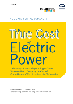 The True Cost of Electric Power: Summary for Policymakers