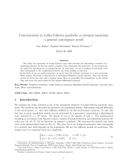 Concentration in Lotka-Volterra parabolic or integral equations: a