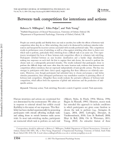 Between-task competition for intentions and actions