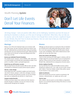 Don`t Let Life Events Derail Your Finances