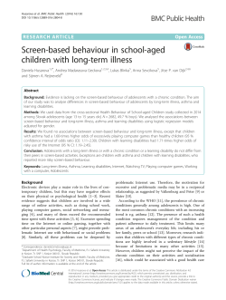 Screen-based behaviour in school-aged children with long