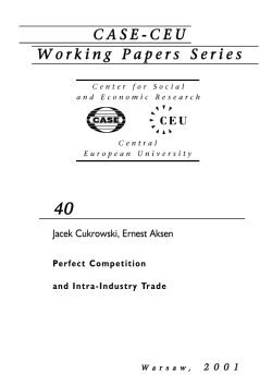 Perfect Competition and Intra