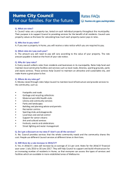 Q. What are rates? - Hume City Council