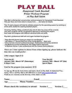 Hampstead Youth Baseball Winter Workout Program At Play Ball