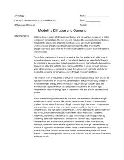 Modeling Diffusion and Osmosis