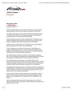 Next move? Inbev - Anderson Economic Group