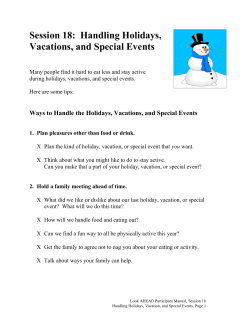 Session 18: Handling Holidays