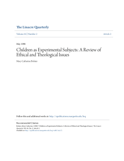 Children as Experimental Subjects - e