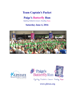 Team Captain`s Packet Paige`s Butterfly Run