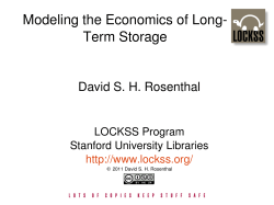 Modeling the Economics of Long Term Storage