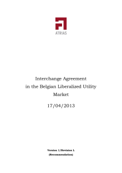 Interchange Agreement - in the Belgian Liberalized Utility Market