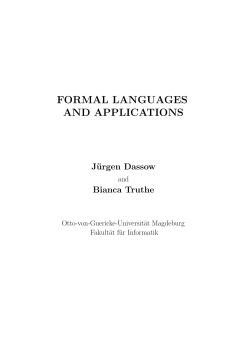 formal languages and applications - Otto-von-Guericke