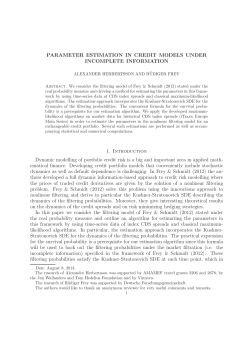 PARAMETER ESTIMATION IN CREDIT MODELS UNDER