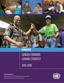 DPKO/DFS Gender Forward Looking Strategy 2014-2018