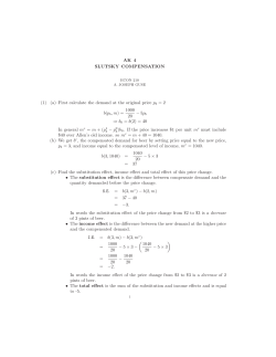 AK 4 SLUTSKY COMPENSATION (1) (a) First calculate the demand